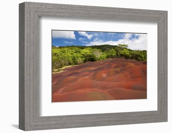 Chamarel Coloured Earth, Chamarel, Savanne, Mauritius, Indian Ocean, Africa-Jordan Banks-Framed Photographic Print