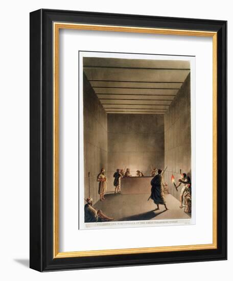 'Chamber and Sarcophagus in the Great Pyramid of Giza', Egypt, 1802-Thomas Milton-Framed Giclee Print