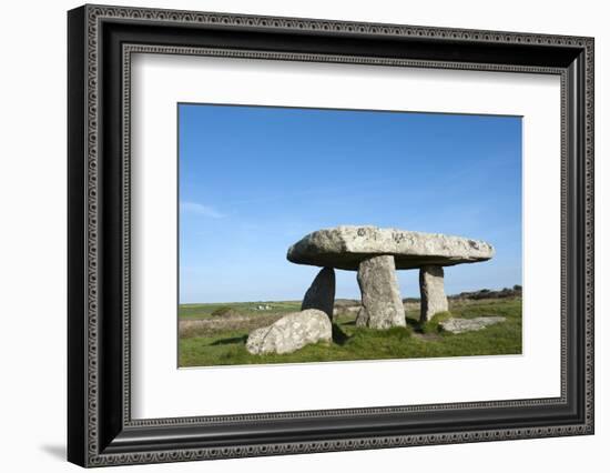 Chamber Tomb of Lanyon Quoit, Land's End Peninsula, Cornwall, England-Paul Harris-Framed Photographic Print