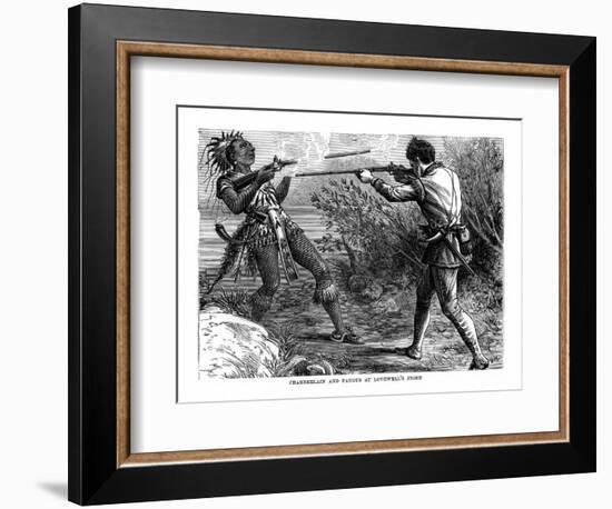 Chamberlain and Paugus at Lovewell's Fight, 1725-null-Framed Giclee Print