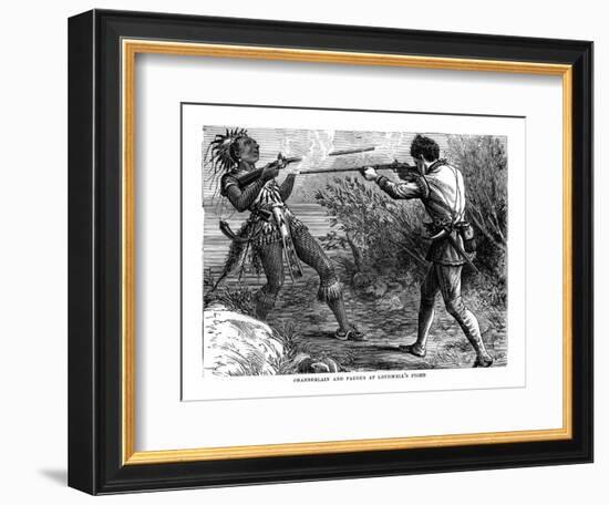 Chamberlain and Paugus at Lovewell's Fight, 1725-null-Framed Giclee Print