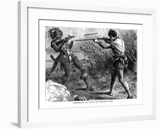 Chamberlain and Paugus at Lovewell's Fight, 1725-null-Framed Giclee Print