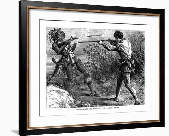 Chamberlain and Paugus at Lovewell's Fight, 1725-null-Framed Giclee Print