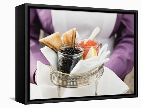 Chambermaid Serving Caviar and Toast-null-Framed Premier Image Canvas