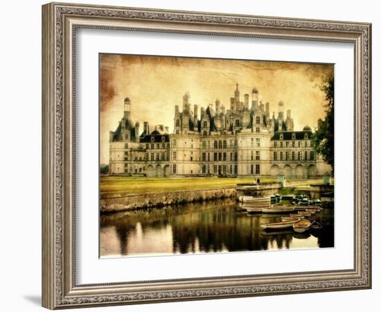 Chambord Castle - Artistic Retro Styled Picture-Maugli-l-Framed Art Print