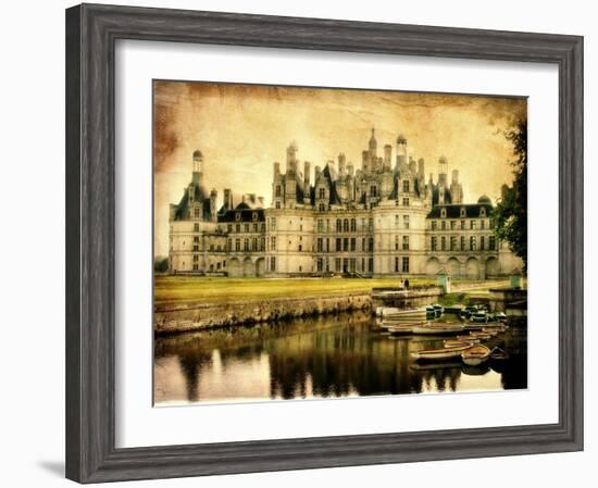 Chambord Castle - Artistic Retro Styled Picture-Maugli-l-Framed Art Print