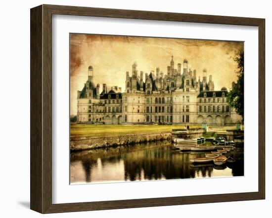 Chambord Castle - Artistic Retro Styled Picture-Maugli-l-Framed Art Print