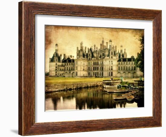 Chambord Castle - Artistic Retro Styled Picture-Maugli-l-Framed Art Print