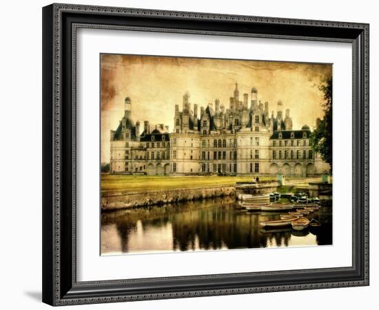 Chambord Castle - Artistic Retro Styled Picture-Maugli-l-Framed Art Print