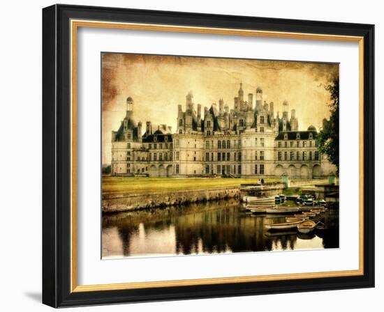 Chambord Castle - Artistic Retro Styled Picture-Maugli-l-Framed Art Print