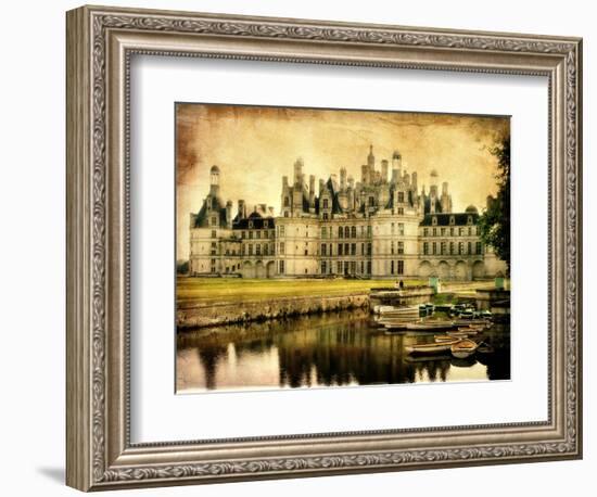 Chambord Castle - Artistic Retro Styled Picture-Maugli-l-Framed Art Print