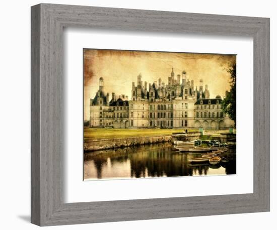 Chambord Castle - Artistic Retro Styled Picture-Maugli-l-Framed Art Print