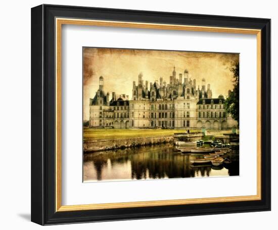 Chambord Castle - Artistic Retro Styled Picture-Maugli-l-Framed Art Print