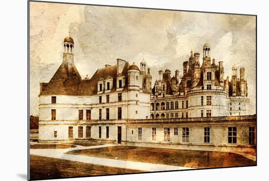 Chambord Castle - Artwork In Painting Style-Maugli-l-Mounted Art Print