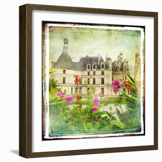 Chambord Castle -Retro Styled Picture-Maugli-l-Framed Art Print