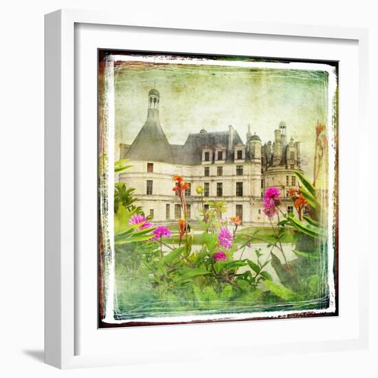 Chambord Castle -Retro Styled Picture-Maugli-l-Framed Art Print