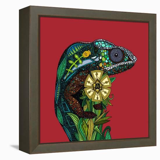 Chameleon Red-Sharon Turner-Framed Stretched Canvas