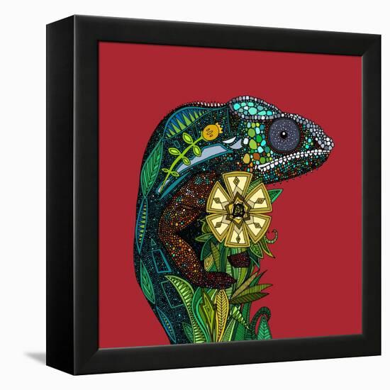 Chameleon Red-Sharon Turner-Framed Stretched Canvas