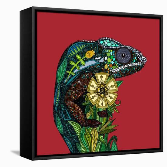 Chameleon Red-Sharon Turner-Framed Stretched Canvas