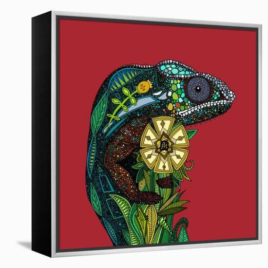 Chameleon Red-Sharon Turner-Framed Stretched Canvas
