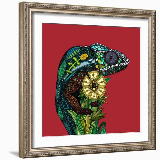 Chameleon Red-Sharon Turner-Framed Art Print