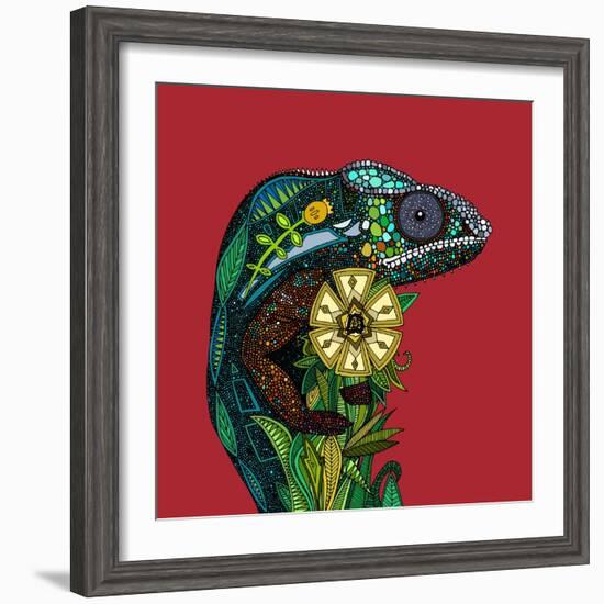 Chameleon Red-Sharon Turner-Framed Art Print