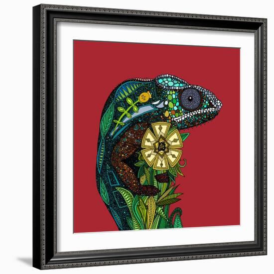 Chameleon Red-Sharon Turner-Framed Art Print