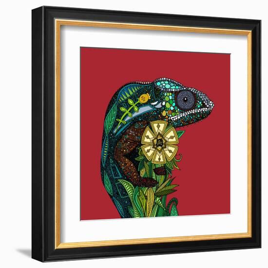 Chameleon Red-Sharon Turner-Framed Art Print