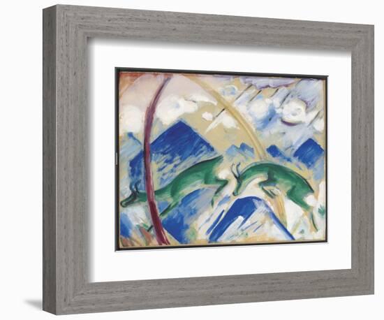Chamois, 1911 (Tempera on Paper Laid down on Board)-Franz Marc-Framed Giclee Print