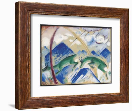 Chamois, 1911 (Tempera on Paper Laid down on Board)-Franz Marc-Framed Giclee Print