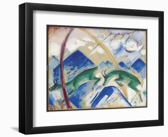 Chamois, 1911 (Tempera on Paper Laid down on Board)-Franz Marc-Framed Giclee Print