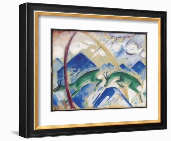 Chamois, 1911 (Tempera on Paper Laid down on Board)-Franz Marc-Framed Giclee Print