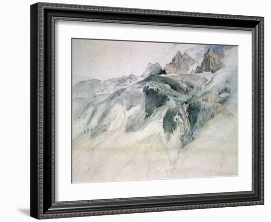 Chamonix, Aiguille Charmoz, from a Window of the Union, 1849-John Ruskin-Framed Giclee Print