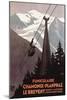 Chamonix Mont-Blanc, France - Funiculaire Le Brevent Cable Car Poster-Lantern Press-Mounted Art Print