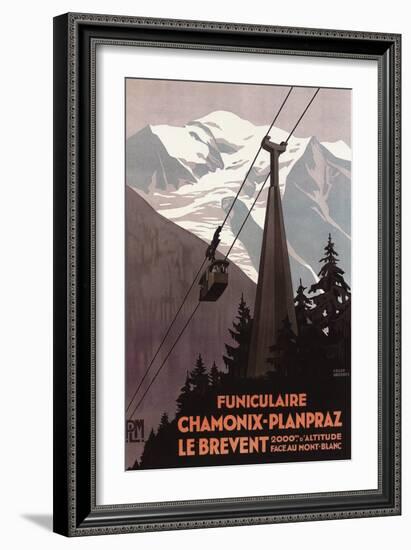 Chamonix Mont-Blanc, France - Funiculaire Le Brevent Cable Car Poster-Lantern Press-Framed Art Print