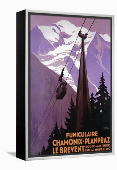 Chamonix-Mont Blanc, France - Funicular Railway to Brevent Mt.-Lantern Press-Framed Stretched Canvas