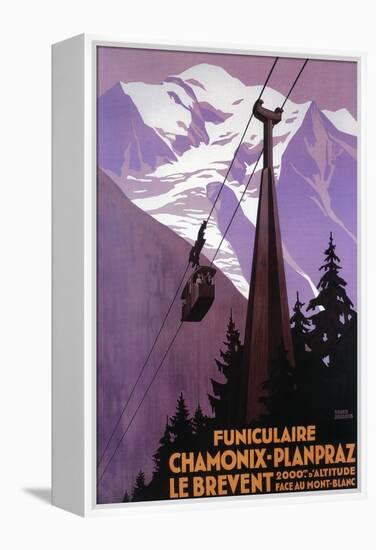 Chamonix-Mont Blanc, France - Funicular Railway to Brevent Mt.-Lantern Press-Framed Stretched Canvas