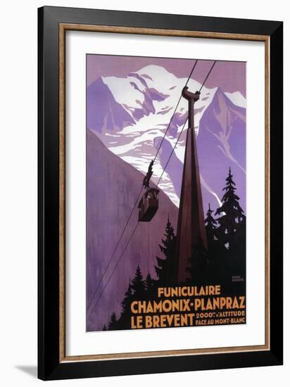 Chamonix-Mont Blanc, France - Funicular Railway to Brevent Mt.-Lantern Press-Framed Premium Giclee Print