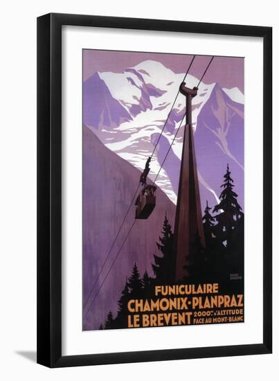 Chamonix-Mont Blanc, France - Funicular Railway to Brevent Mt.-Lantern Press-Framed Premium Giclee Print