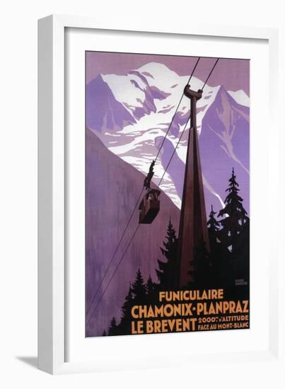 Chamonix-Mont Blanc, France - Funicular Railway to Brevent Mt.-Lantern Press-Framed Premium Giclee Print