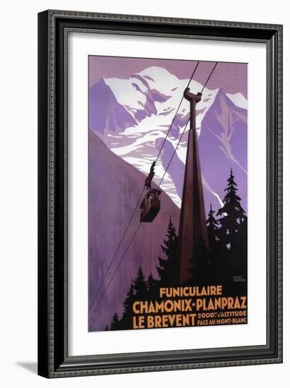 Chamonix-Mont Blanc, France - Funicular Railway to Brevent Mt.-Lantern Press-Framed Premium Giclee Print