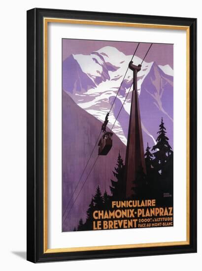 Chamonix-Mont Blanc, France - Funicular Railway to Brevent Mt.-Lantern Press-Framed Premium Giclee Print