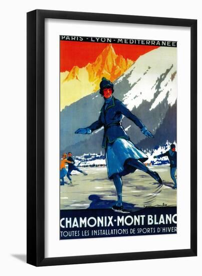 Chamonix-Mont Blanc Vintage Poster - Europe-Lantern Press-Framed Art Print