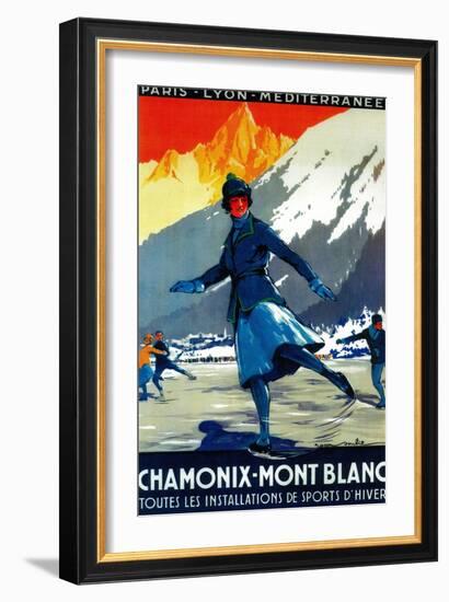 Chamonix-Mont Blanc Vintage Poster - Europe-Lantern Press-Framed Art Print