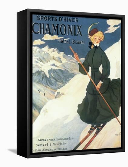 Chamonix Mont Blanc-Vintage Apple Collection-Framed Premier Image Canvas