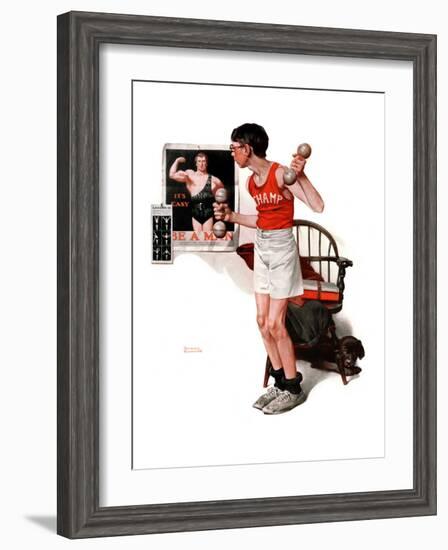 "Champ or Be a Man", April 29,1922-Norman Rockwell-Framed Giclee Print