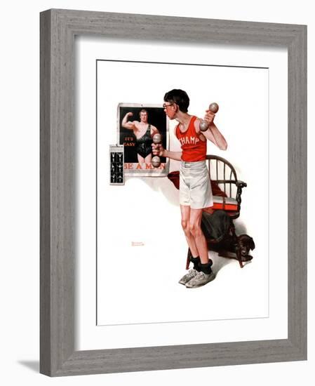 "Champ or Be a Man", April 29,1922-Norman Rockwell-Framed Giclee Print