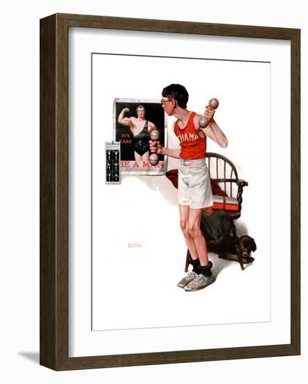 "Champ or Be a Man", April 29,1922-Norman Rockwell-Framed Giclee Print