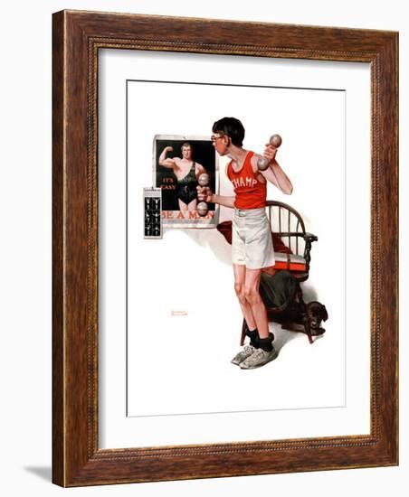 "Champ or Be a Man", April 29,1922-Norman Rockwell-Framed Giclee Print