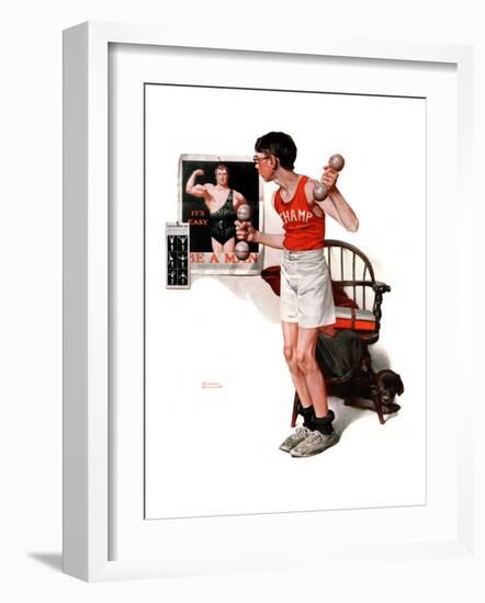 "Champ or Be a Man", April 29,1922-Norman Rockwell-Framed Giclee Print